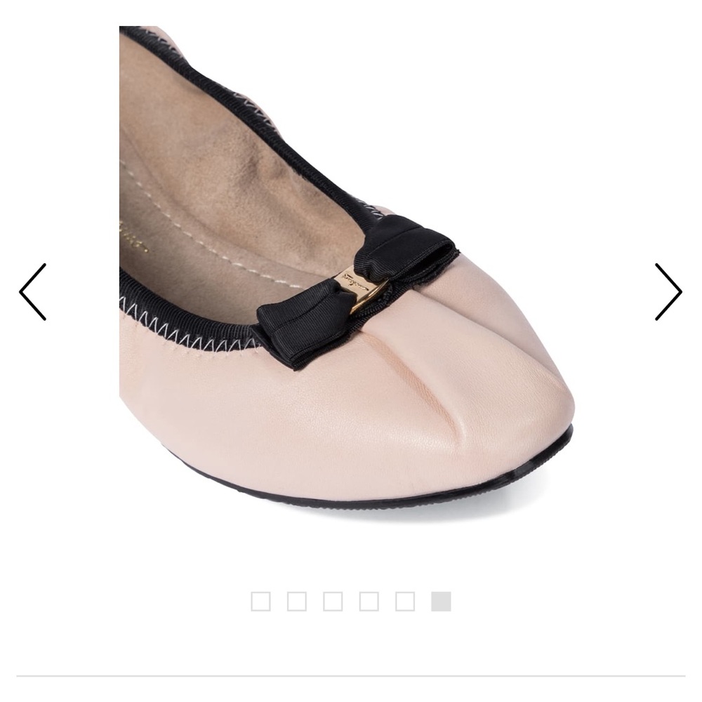 Salvatore Ferragamo leather ballerina flats pink/black 8.5W